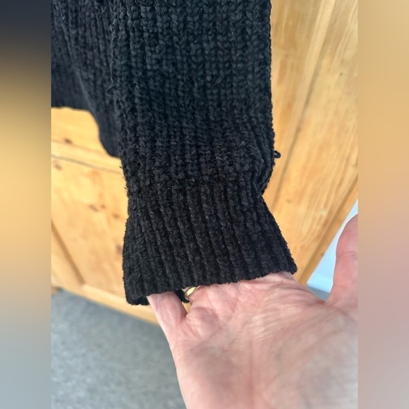 Forever 21 Black Chunky Loose Knit Turtleneck Size Large Academia Whimsigoth - Picture 6 of 14